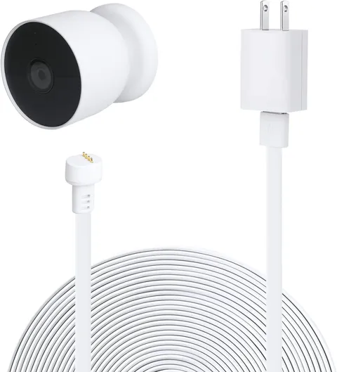 Power Adapter for Google Nest Cam (Battery), with 16.4Ft/5M Weatherproof Chargin