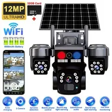 12MP Camara De Seguridad Solar Inalambricas Para Exterior Con Vision Nocturna HD