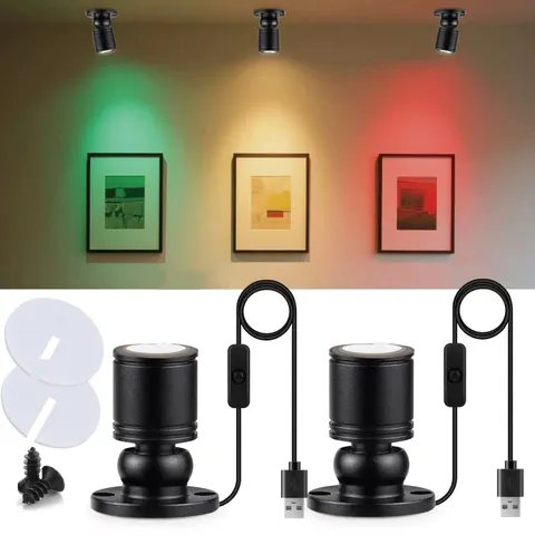 INKECI USB Powered Mini Spotlights for Displays 2-Pack – 5V 2PACK White Light
