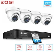 ZOSI 1080P Outdoor Camera H.265+ 5MP Lite DVR Security CCTV System 1TB HDD