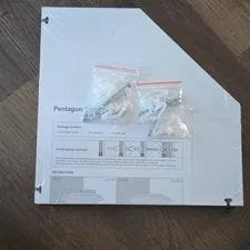 Pentagon Corner Shelf Kit w/ Anchors & Screws, Includes Corner Shelf Parts