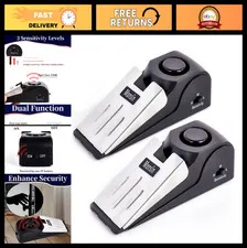 120DB Door Stop Alarm - Security Door Stopper Wedge for Home & Travel (2 Pack)