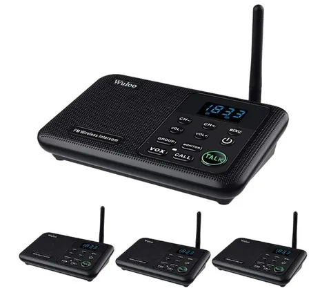 Wuloo Wireless Intercom System 1 Mile Range 4 Stations Reliable wireless interc