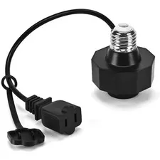 E26 Socket to AC Outlet Power Adapter, 2-Prong Plug Light Socket for Smart Bu...