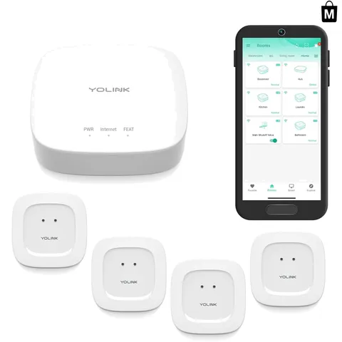 Smart Water Leak Protection Kit: Hub & 4 Silent Sensors for Whole-Home Safety