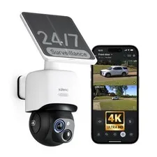 Safemo 4K Solar Security Cameras Wireless Outdoor, AOV Dual View 360° Pan & T...