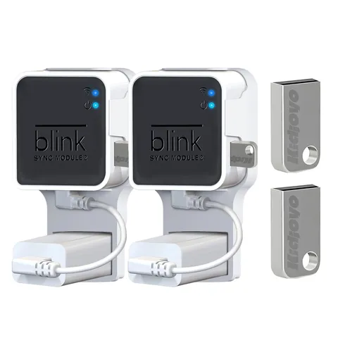 256GB USB Flash Drive & Wall Mount for Blink Sync Module 2 with Short Cable –...