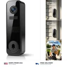 Wireless Doorbell Camera, 2K Video Doorbell, 2.4GHz WiFi | Encrypted Cloud St...