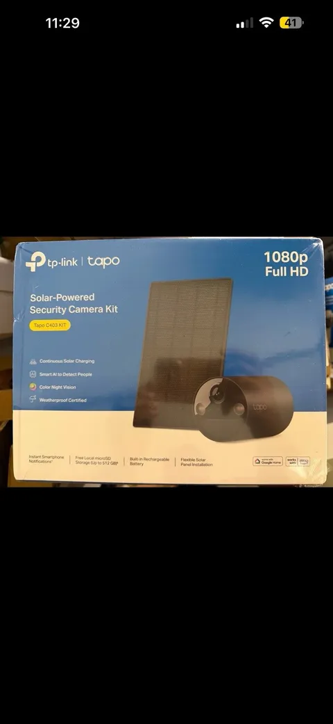 TP-Link Tapo C403 1080P Outdoor Solar-Powered Security Wi-Fi Camera Kit Black