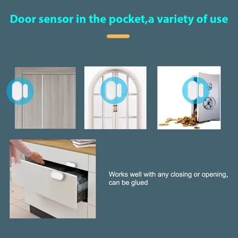 Mini Door Window Alarm Home Security 433Mhz Wireless Magnetic Sensor Anti-T ZWHW