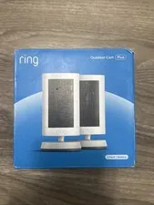 Ring Outdoor Cam Plus, 2 Pack White - Battery Powered - 2K Video NEW & SEALED