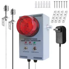 Professional Water Level Alarm, High/Low Liquid Detector with Dual Probes, 12...