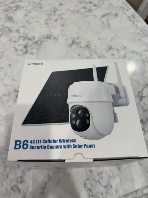 Cinnado B6 4G LTE Solar Wireless Security Camera 2K PIR Night Vision White