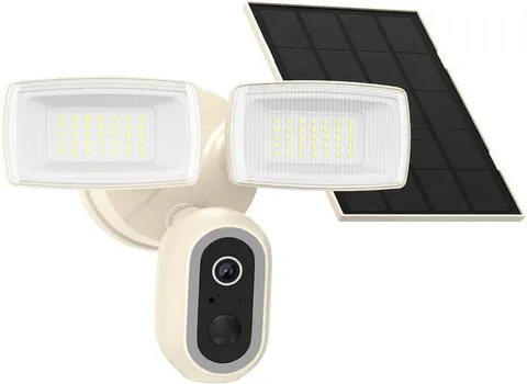 2K Solar Floodlight Security Camera Outdoor PIR Motion Color Night Vision Alexa