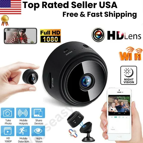 Mini WiFi Security Camera 1080P HD Wireless Indoor Night Vision USB Home Cam