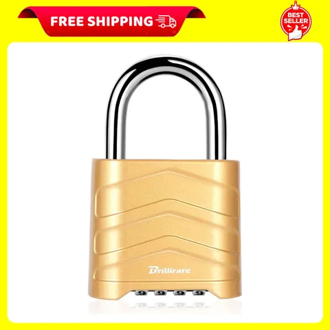 Combination Lock, 4 Digit Heavy Duty Padlock Metal Outdoor, Weatherproof Alloy L