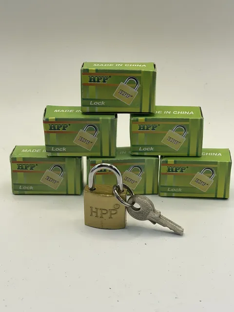 Mini Padlock HPP Brass 20mm Tiny Zipper Box Luggage Lock w/ 2 Keys - Lot of 6