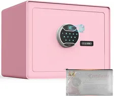 Pink Biometric Safe 1.6 Cu Ft Fireproof Waterproof Jewelry Safe