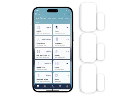 Zigbee Door and Window Sensor 3 Pack, Wireless Mini Contact Sensor, Home Automat