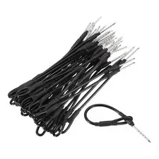 50Pcs Security Tags Lanyards Wire Loop (4", Black), PC Plastic Cable Loop