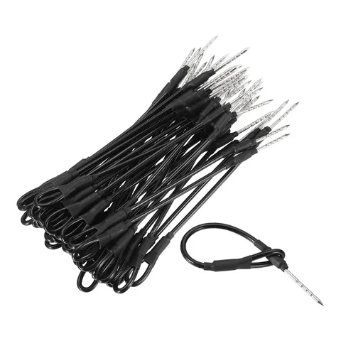 50Pcs Security Tags Lanyards Wire Loop (4", Black), PC Plastic Cable Loop