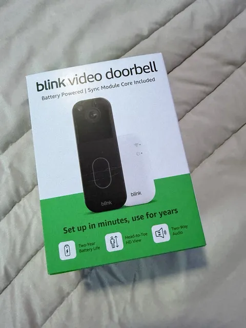 Blink Video Doorbell Head-to-Toe HD 2Way Audio, 2yr Bat Life Black w Sync Module
