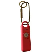 Birdie Women's Self Defense Siren Alarm Safety Tool Hot Pink Brass Keychain