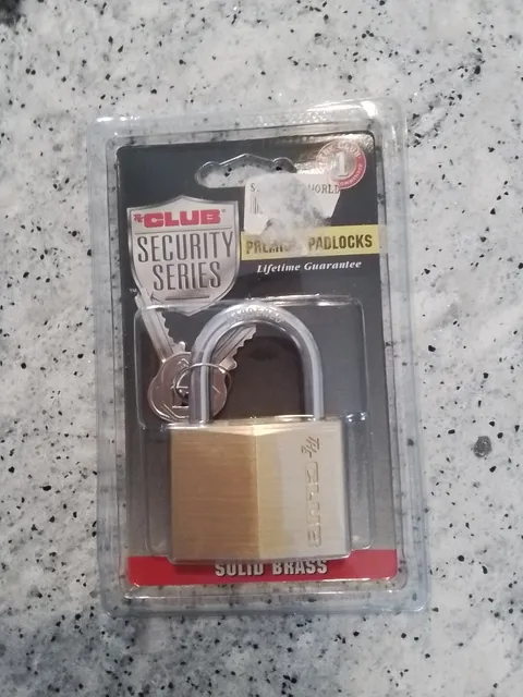 The Club UTL817 50mm Solid Brass Padlock, New 2 Keys