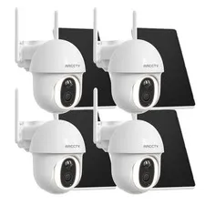 4G LTE Cellular Wireless Outdoor Pan/Tilt Security Cameras Solar Battery Powered