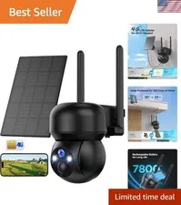 Waterproof Solar Security Camera: Wireless 4G LTE with 2K HD Night Vision