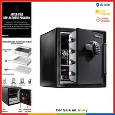 Fire Resistant Safe 1.23 Cu Ft Digital Keypad Lock Waterproof Steel Home Office