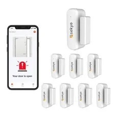 8 Qty Smart WiFi Door & Window Sensor for Home| No Hub Required | Free App Al...