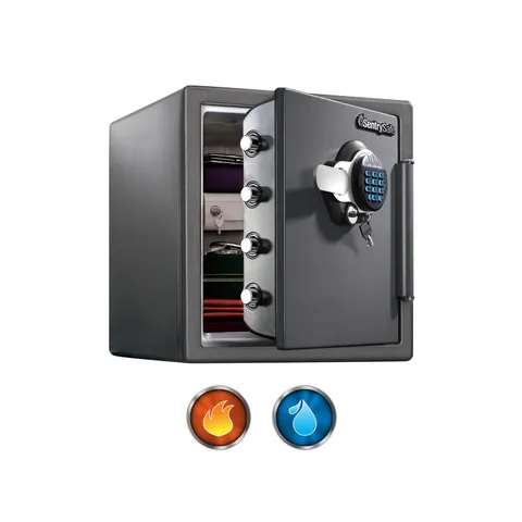SentrySafe Waterproof and Fireproof Alloy Steel Digital Safe Box for Home wit...