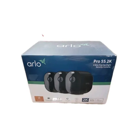 Arlo Pro 5S 2K Wireless 3 Camera Security Kit w/Dual Band WiFi 2 way Audio Black