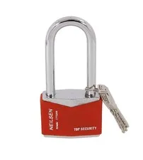 Padlock 50mm Long Shackle Chrome Plated for Gates Chains Hasps 3 Keys