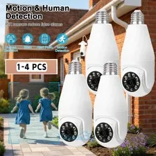 Wi-Fi Cámara Seguridad Para El Hogar Inteligente Luz Led E27 Resolución 2K FUD