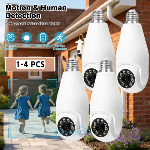 Wi-Fi Cámara Seguridad Para El Hogar Inteligente Luz Led E27 Resolución 2K FUD