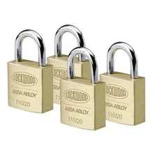 Lockwood 20mm Solid Brass 110 Series Padlocks - 4 Pack