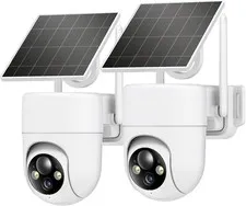 Color Night Vision Outdoor Cameras 2-Pack, 2K Resolution