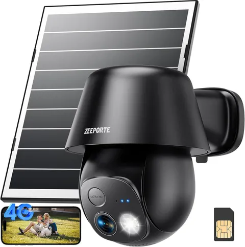 4G LTE Cellular Solar Security Cameras Wireless Outdoor, No Wifi Ultra Solar Pan