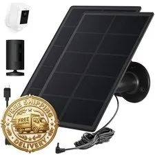 OuOudoit Ring Camera Solar Panel Charger, Compatible Stick Up Cam Battery, Ring
