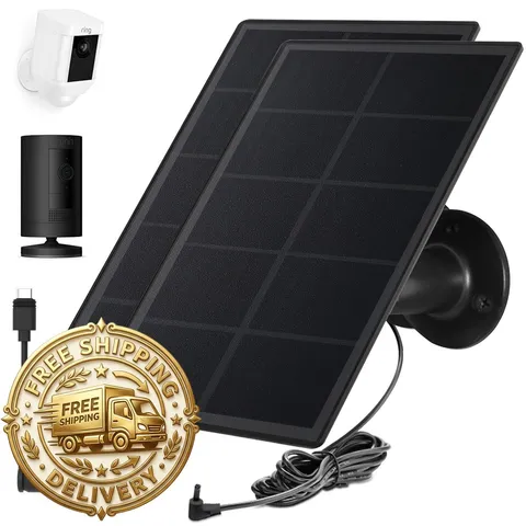 OuOudoit Ring Camera Solar Panel Charger, Compatible Stick Up Cam Battery, Ring