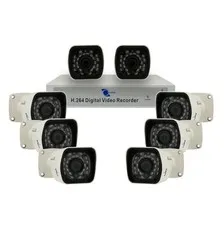 LineMak 8 Camera kit, 1/4" HD CCD Sensor, 700TVL, IP67 with 8CH DVR H264, D1/CIF