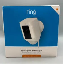Ring Spotlight Cam Wired Plug-In Security Camera - White - Sealed