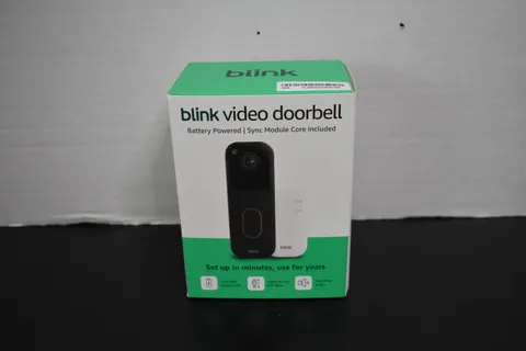 Blink Video Doorbell with Sync Module Core, Battery, Head-to-Toe HD View - Black