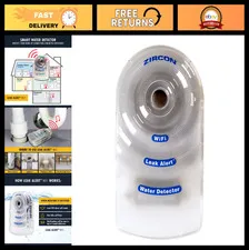 Smart WiFi Water Leak Detector Alarm - Email, Audio & Visual Alerts, Battery Inc