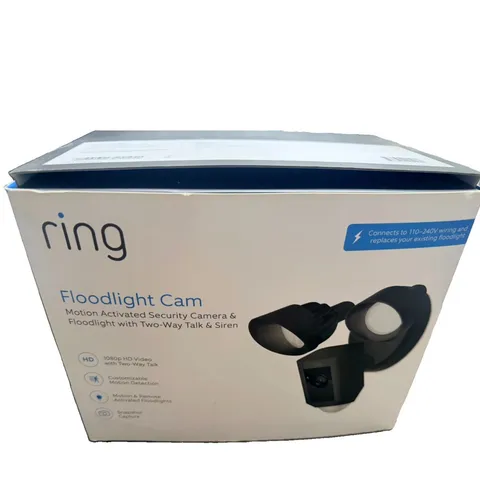 ring floodlight camera wired motion acitvated 2 way talk black 398159042615