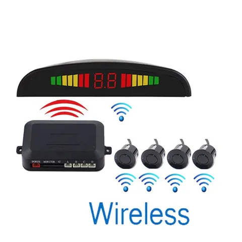 Wireless Car Auto Parktronic LED Parking Sensor with 4 Reverse Backup Radar Moni
