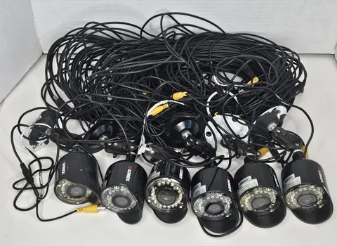 Lorex Security MC7662  SR+ AIS Color IR Camera Lot 6 And Cord Black Used 