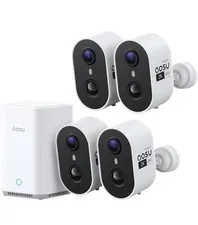 Wireless Outdoor Security Camera Kit with base Local Storage, 2K with 6X Zoom, 4